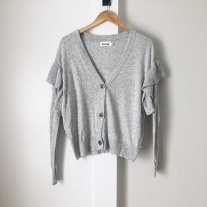Anthropologie Gray Cardigan Line and Dot